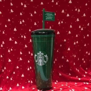 Starbucks Emerald Green Tumbler with Lid and Straw